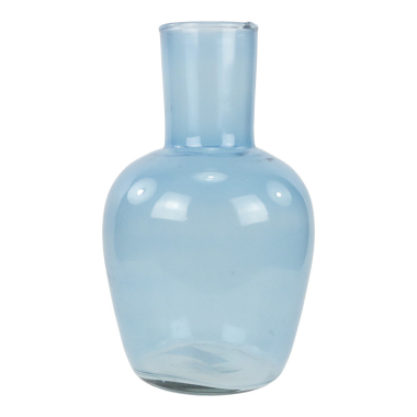 Vaas glas hoge hals blauw