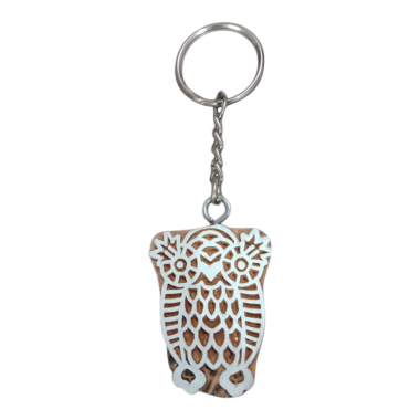 Sleutelhanger hout uil