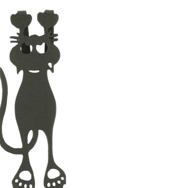 Boekenlegger metaal kat zwart