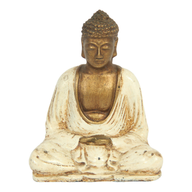 Beeld resin boeddha wit