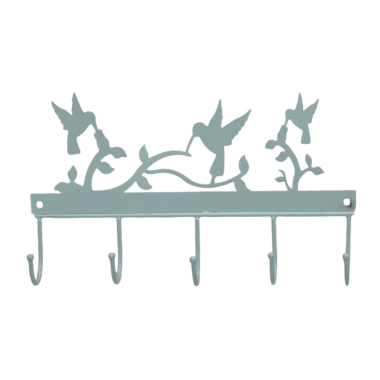 Sleutelrek metaal kolibrie wit