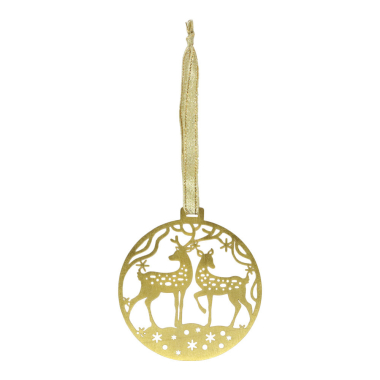 Hanger metaal 2 herten goud