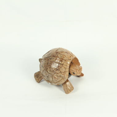 Beeld hout schildpad hoofd omhoog naturel