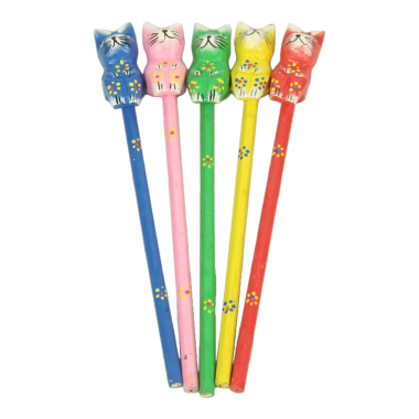 Potlood hout kat set 5