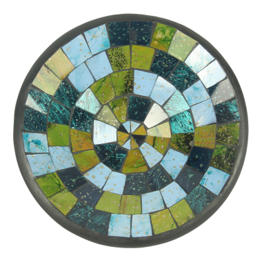 Schaal terracotta mozaiek mix blauw XL