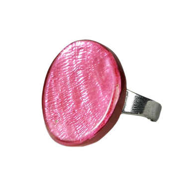 Ring capiz oval adjustable red