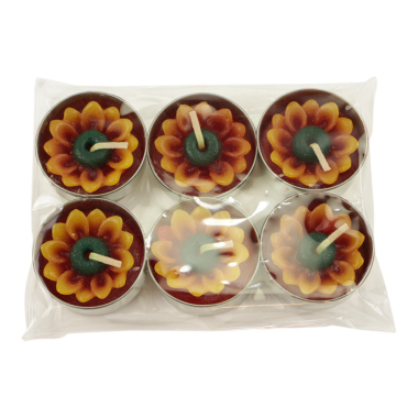 Waxinelicht zonnebloem set6