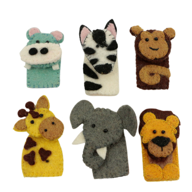 Vingerpop vilt dierentuin set6