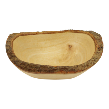 Bowl wood bark oval short