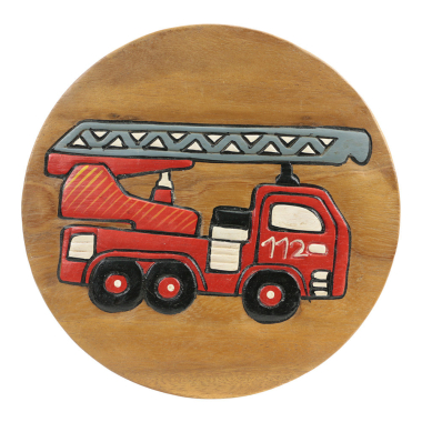 Krukje hout brandweerauto rood