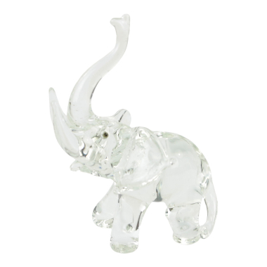 Figur Elefant aus Glas transparent