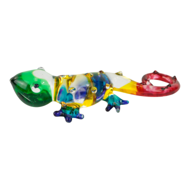 Beeld glas gekko meerkleurig S