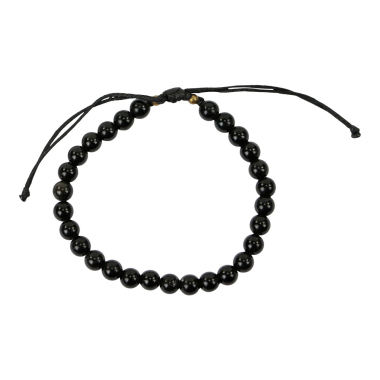 Armband edelstenen zwarte onyx verstelbaar