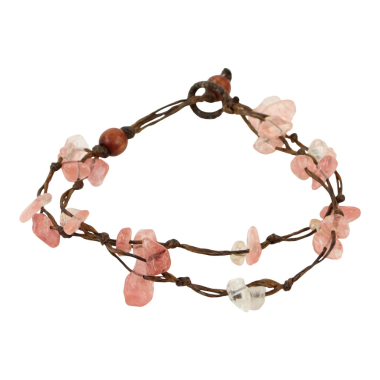 Armband edelstenen pink ruby dubbel