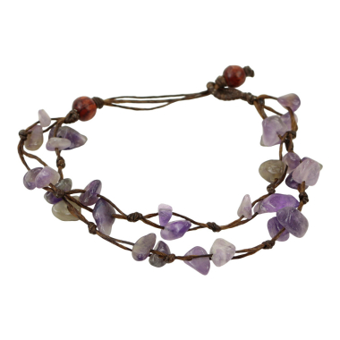 Armband edelstenen amethist dubbel