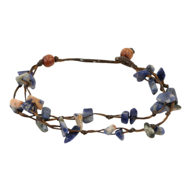 Armband edelstenen lapis lazuli dubbel