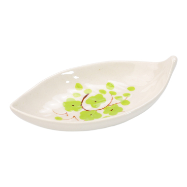 Theeschaaltje keramiek blad bloesem groen