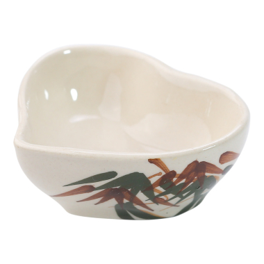 Theeschaaltje keramiek hart bamboe