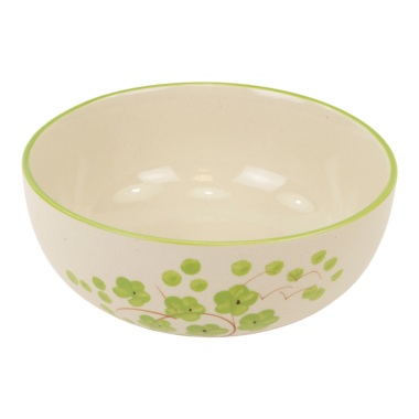 Schaal keramiek bloesem groen L