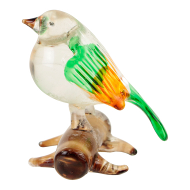 Beeld glas vogel op tak groen