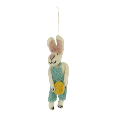 Ornament felt rabbit egg yellow