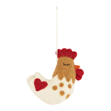 Ornament felt chicken heart