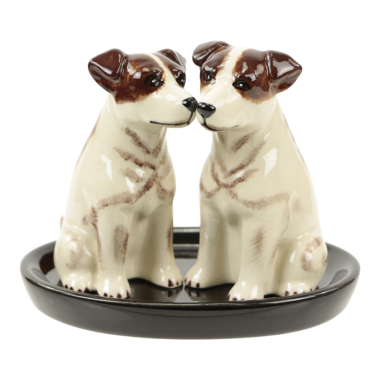 Pepper and salt set ceramic jack russel