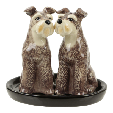 Pepper and salt set ceramic schnauzer