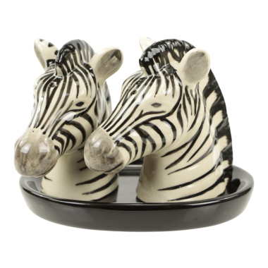 Pepper and salt set ceramic zebra