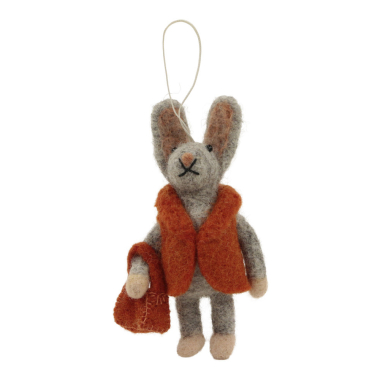 Ornament vilt konijn jas/tas oranje