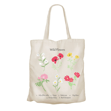 Tas katoen wilde bloemen