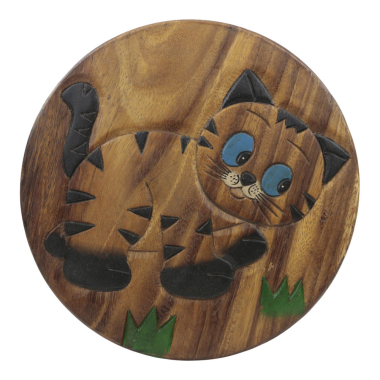 Krukje hout kat blauwe ogen