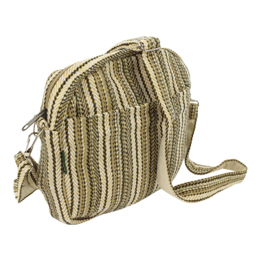 Schoulderbag hemp stripes beige