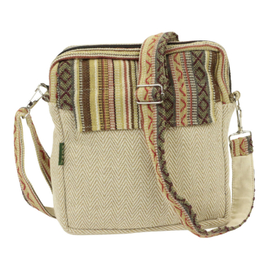Shoulderbag hemp pocket beige