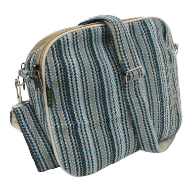 Schoudertas katoen boxy blauw