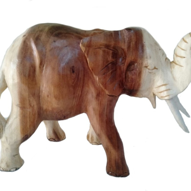 Houten olifant slurf hoog, SUAR 10 cm Natural