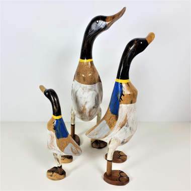 Houten eend, Blue 22 cm