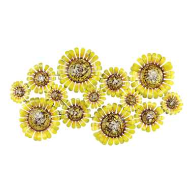 Wanddeco zonnebloemen, geel