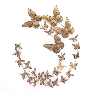 Wanddeco Vlinders Multi Metal Gold cirkel 110 x 120 cm