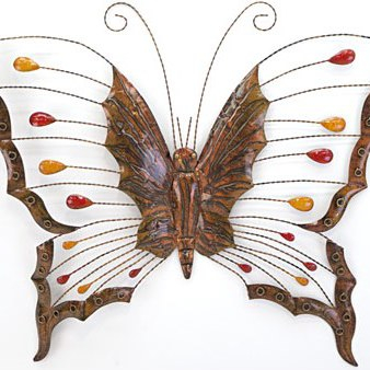 Wanddeco metalen vlinder model B, 83 x 69 cm