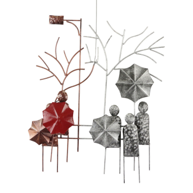 Wanddecor metaal parkwandeling M