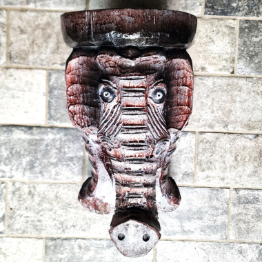 Albizia houten planten tafeltje, 30 x 18 cm doorsee