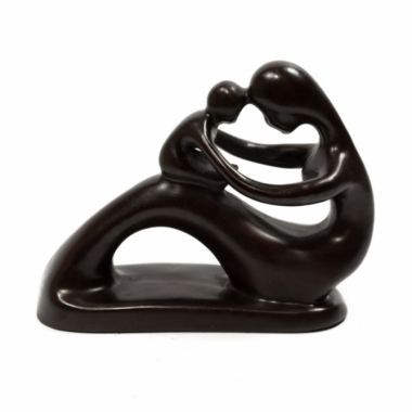 Beeld polystone vrouw kind bruin M