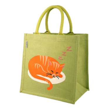Tas jute kat slapend groen