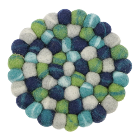 Coaster felt round petrol S