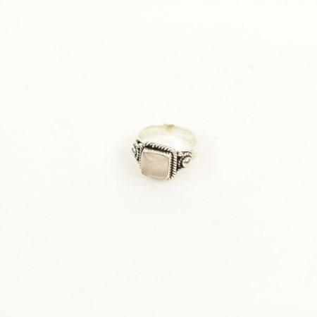 Ring zilver Mt. 7/55 Rozenkwarts MQS17