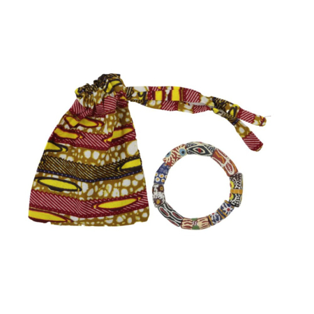 Krobo kralen armband, kleur assorti, 18 cm