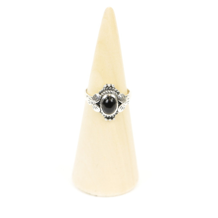 Ring zilver Mt. 8/57 Zwarte Onyx HAS10