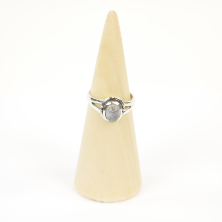 Ring zilver Mt. 9/60 Maansteen HR22