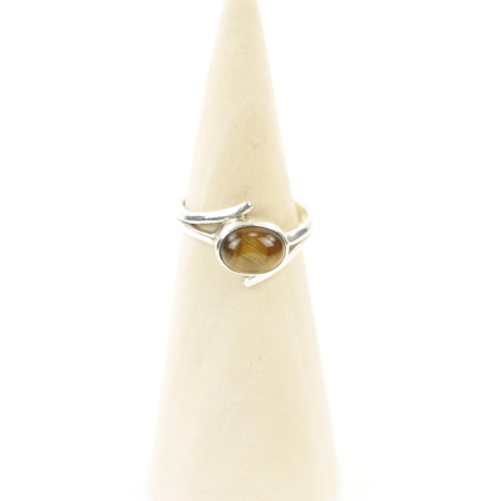 Ring zilver Mt. 7/55 Tijgeroog MQS158a